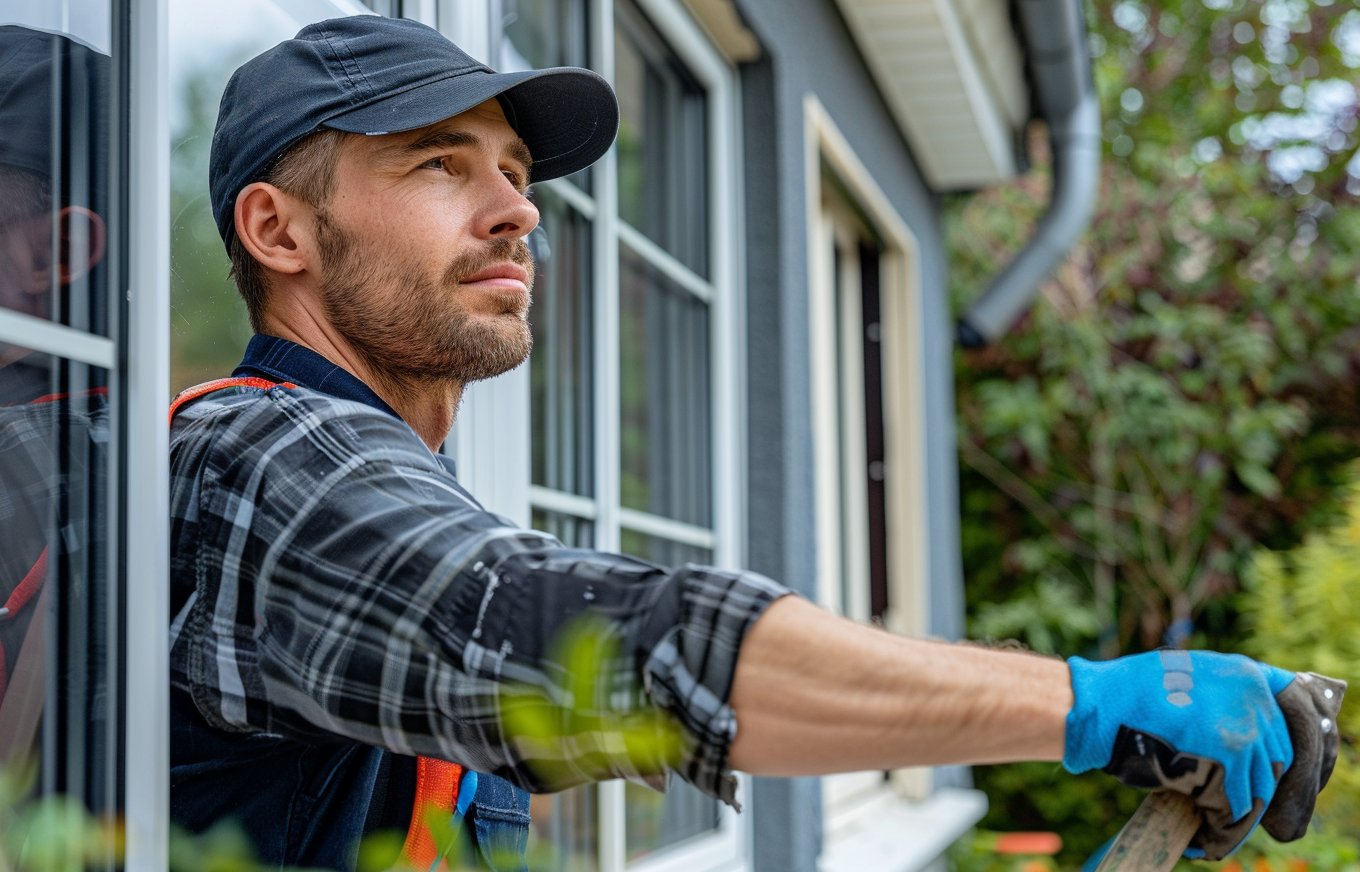 Tidying up the mess after fitting new double glazing
