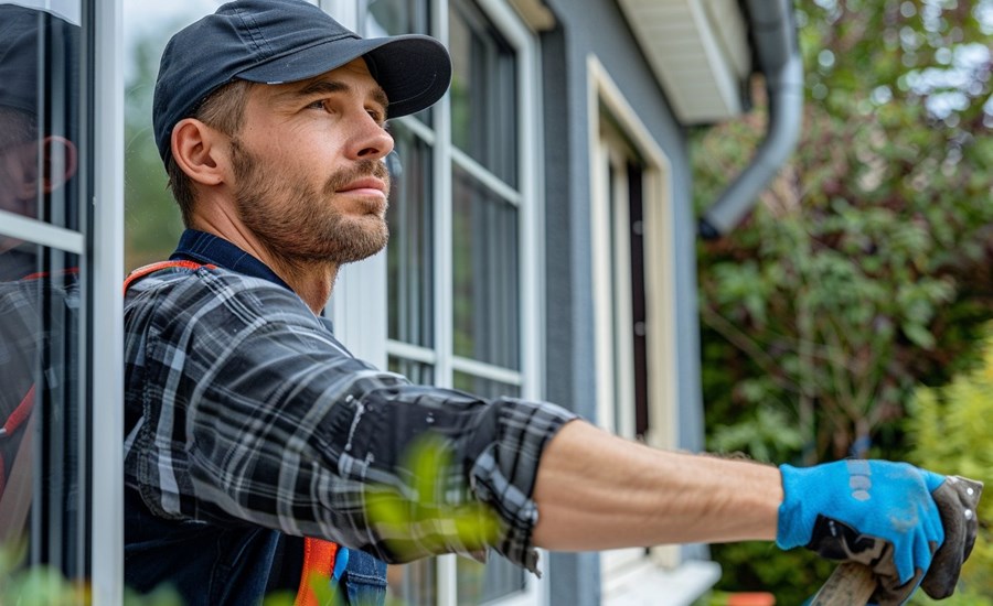 Tidying up the mess after fitting new double glazing